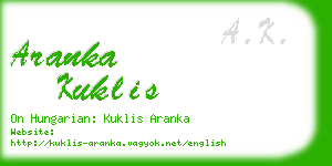 aranka kuklis business card